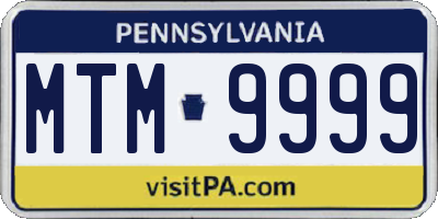 PA license plate MTM9999