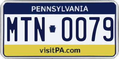 PA license plate MTN0079