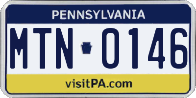 PA license plate MTN0146