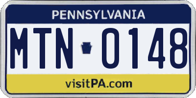 PA license plate MTN0148