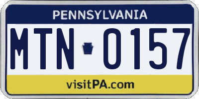 PA license plate MTN0157