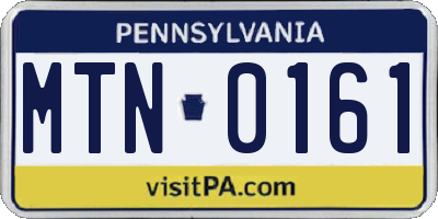 PA license plate MTN0161