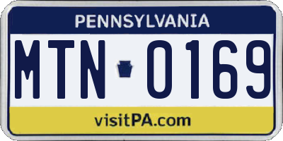 PA license plate MTN0169