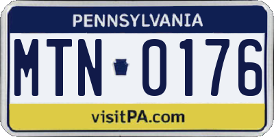 PA license plate MTN0176
