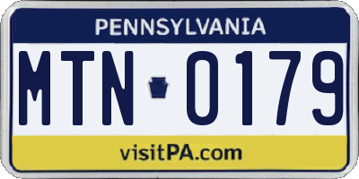 PA license plate MTN0179