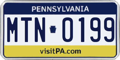 PA license plate MTN0199