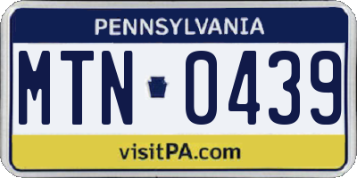 PA license plate MTN0439