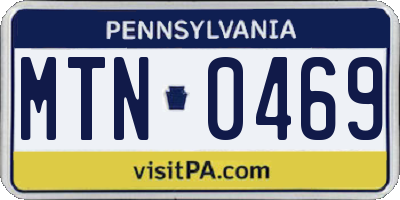PA license plate MTN0469