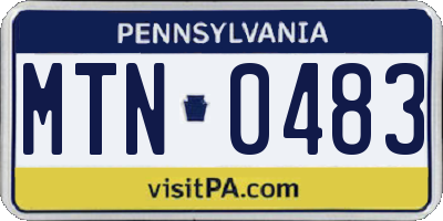 PA license plate MTN0483
