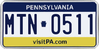 PA license plate MTN0511