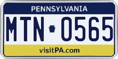 PA license plate MTN0565