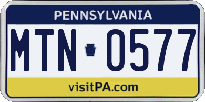 PA license plate MTN0577