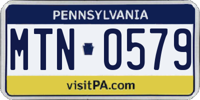 PA license plate MTN0579