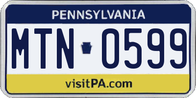 PA license plate MTN0599