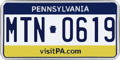 PA license plate MTN0619