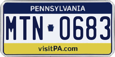 PA license plate MTN0683