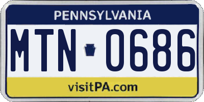PA license plate MTN0686