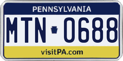 PA license plate MTN0688