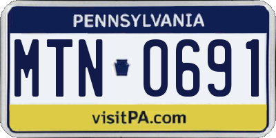 PA license plate MTN0691