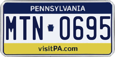 PA license plate MTN0695