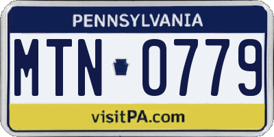 PA license plate MTN0779