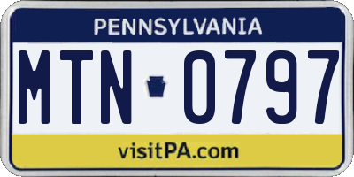 PA license plate MTN0797