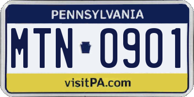 PA license plate MTN0901