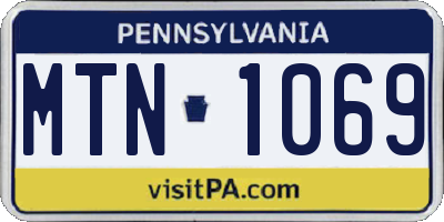 PA license plate MTN1069