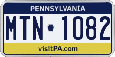 PA license plate MTN1082