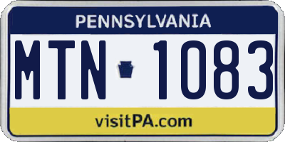 PA license plate MTN1083