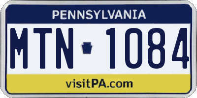 PA license plate MTN1084