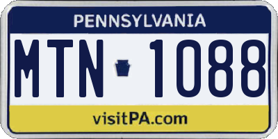 PA license plate MTN1088
