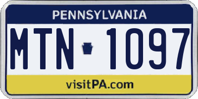 PA license plate MTN1097