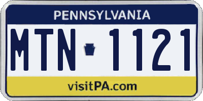 PA license plate MTN1121