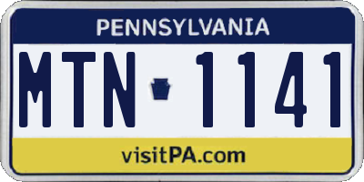 PA license plate MTN1141