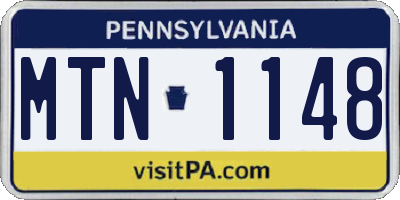 PA license plate MTN1148