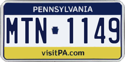 PA license plate MTN1149