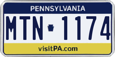 PA license plate MTN1174