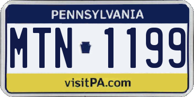 PA license plate MTN1199