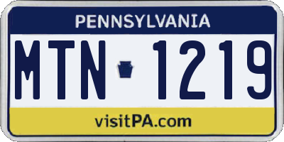 PA license plate MTN1219