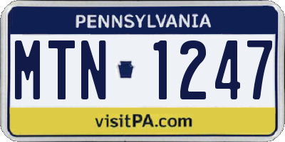 PA license plate MTN1247