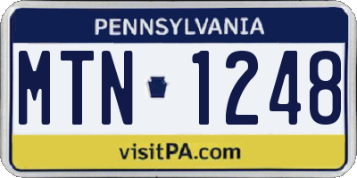 PA license plate MTN1248