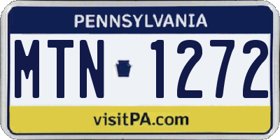 PA license plate MTN1272