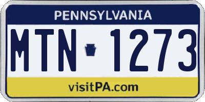 PA license plate MTN1273