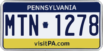 PA license plate MTN1278