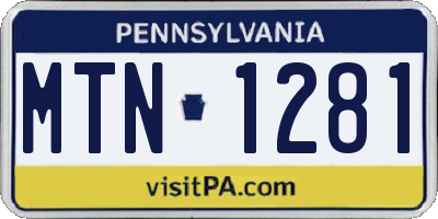PA license plate MTN1281