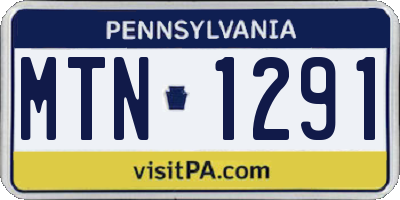 PA license plate MTN1291