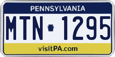 PA license plate MTN1295