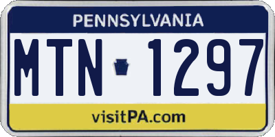 PA license plate MTN1297