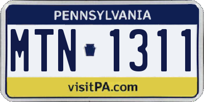 PA license plate MTN1311